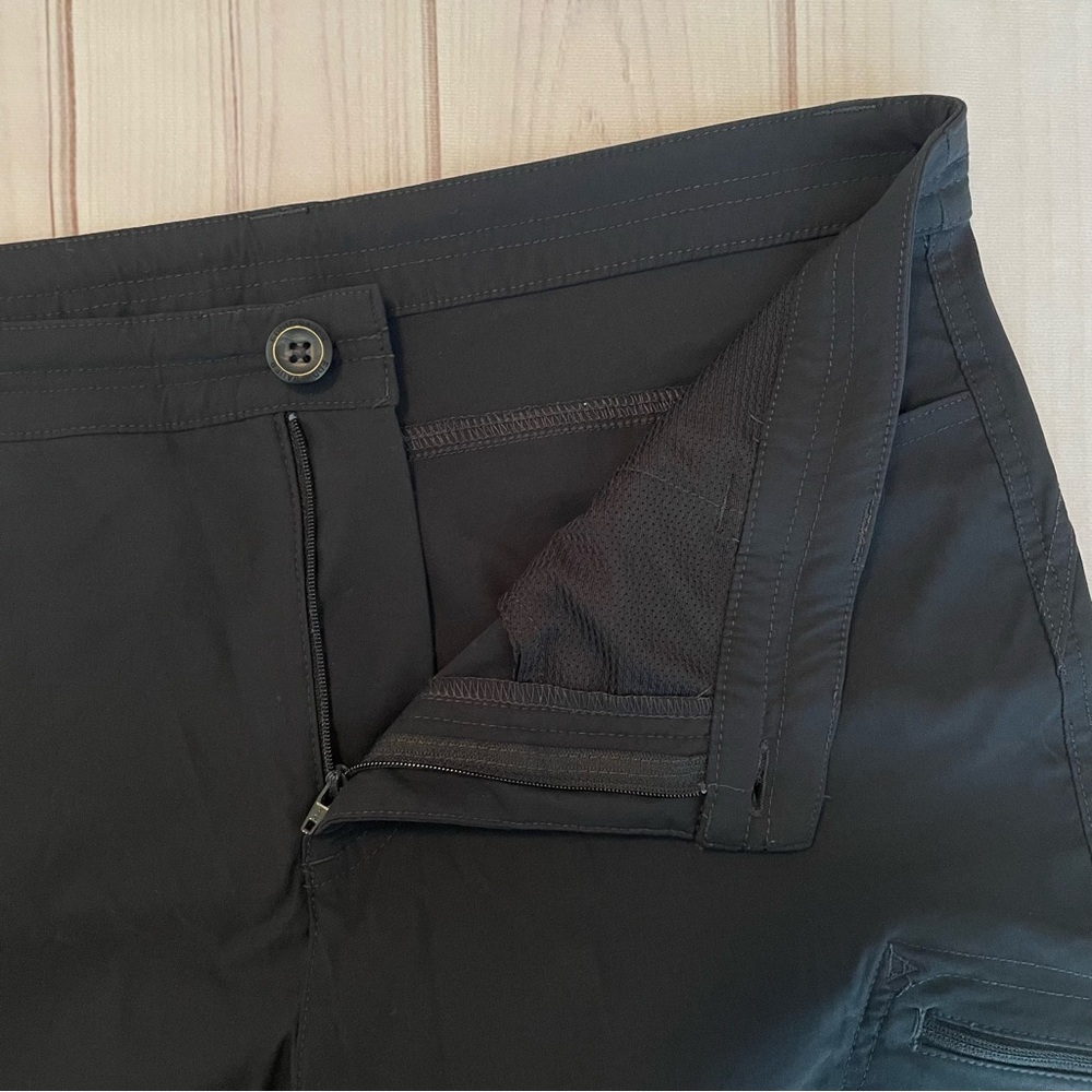 NWOT Eddie Bauer Tech Capri Pants Women’s 12 Black Utility Outdoor Hiking Cinch - Picture 12 of 16